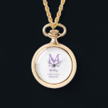 Happy 16th Birthday purple add name monogram moder Watch<br><div class="desc">beautiful design</div>