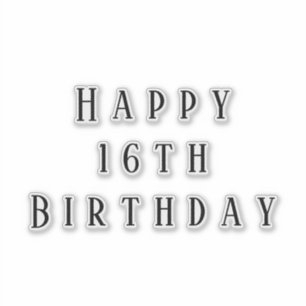 Happy 16th Birthday Sixteen Custom Age Simple