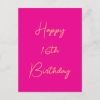Happy 16th Birthday Sixteen Gold Hot Pink 2025