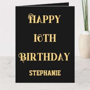 Happy 16th Birthday Sixteenth Age Name Message Card