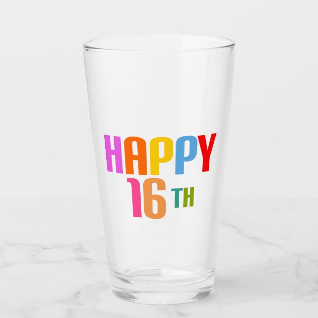 Happy 16th glass (Front)