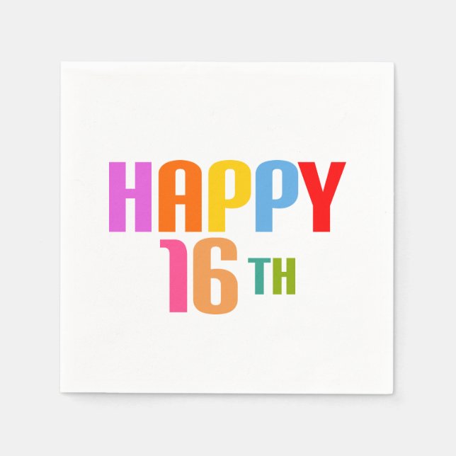 Happy 16th napkin (Front)