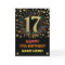 Happy 17th Birthday Black & Gold Rainbow Firework