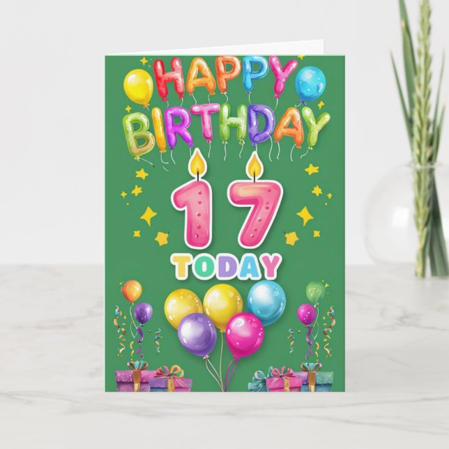 Happy 17th Birthday Card (Front)