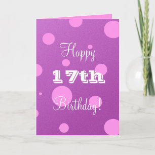 Happy 17th Birthday Card for Girl