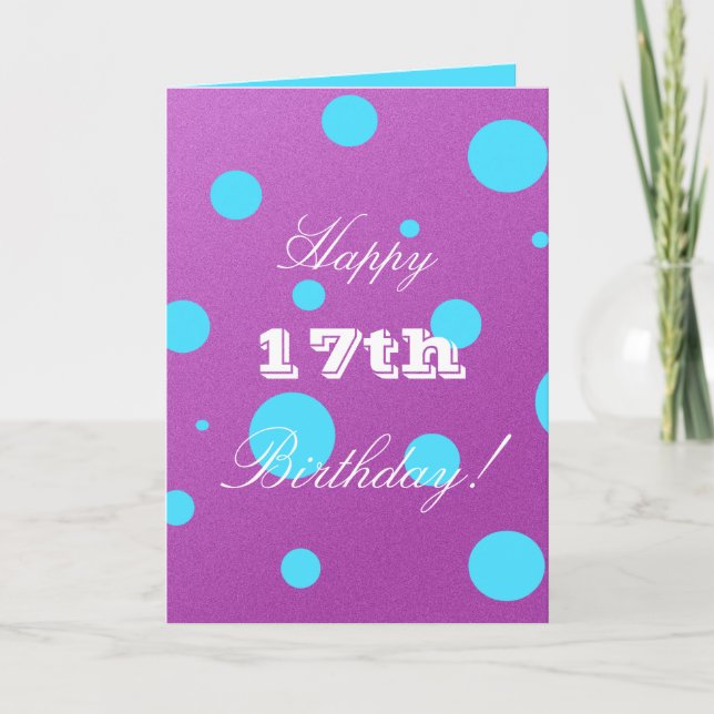 Happy 17th Birthday Card for Girl (Front)