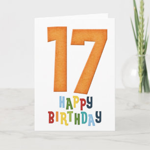 Happy 17th Birthday Colourful Greeting Card