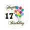 Happy 17th Birthday Design with Balloons
