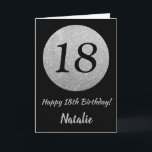Happy 18th Birthday Black and Silver Glitter Card<br><div class="desc">Happy 18th Birthday Black and Silver Glitter Card with personalised name. For further customisation,  please click the "Customise it" button and use our design tool to modify this template.</div>