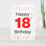 Happy 18th Birthday Card<br><div class="desc">A party themed birthday card for any 18 year old on their very special day.</div>