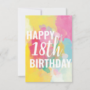 Happy 18th Birthday Card ("Watercolour Gradients")