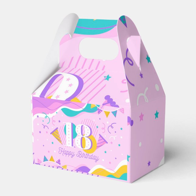 Happy 18th Birthday. Favour Box (Front Side)