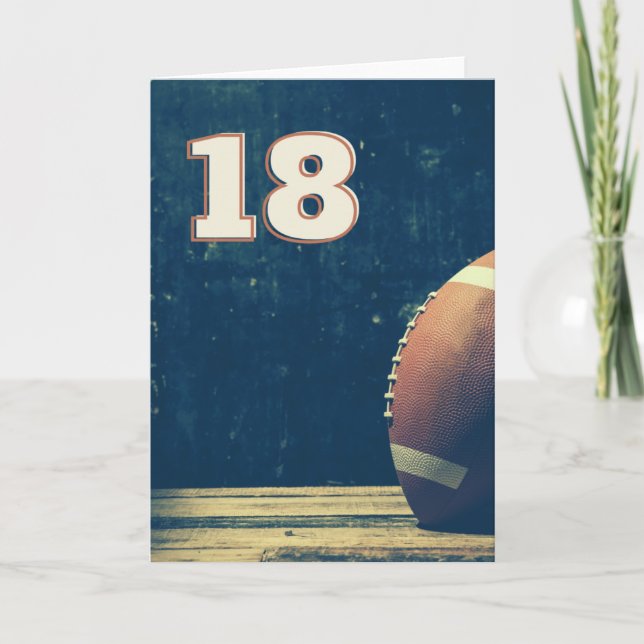 Happy 18th Birthday Football Greeting Card (Front)