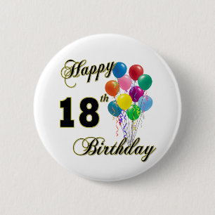 Happy 18th Birthday Gifts 6 Cm Round Badge