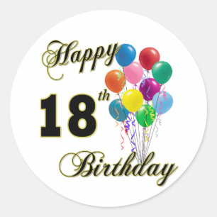 Happy 18th Birthday Gifts Classic Round Sticker