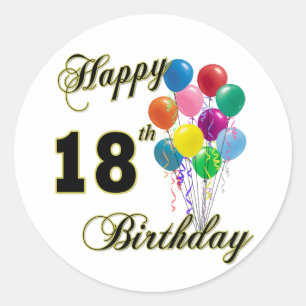 Happy 18th Birthday Gifts Classic Round Sticker