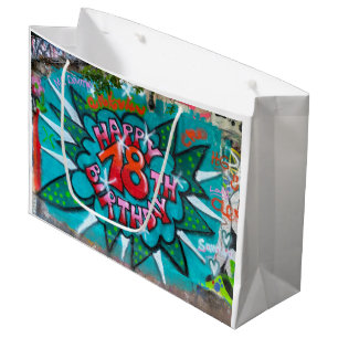 Happy 18th Birthday Graffiti Large Gift Bag