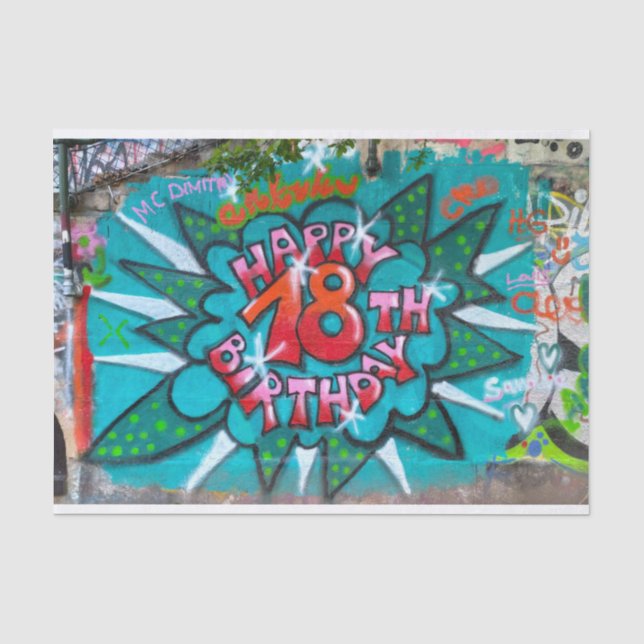 Happy 18th Birthday Graffiti Tissue Paper (Front)
