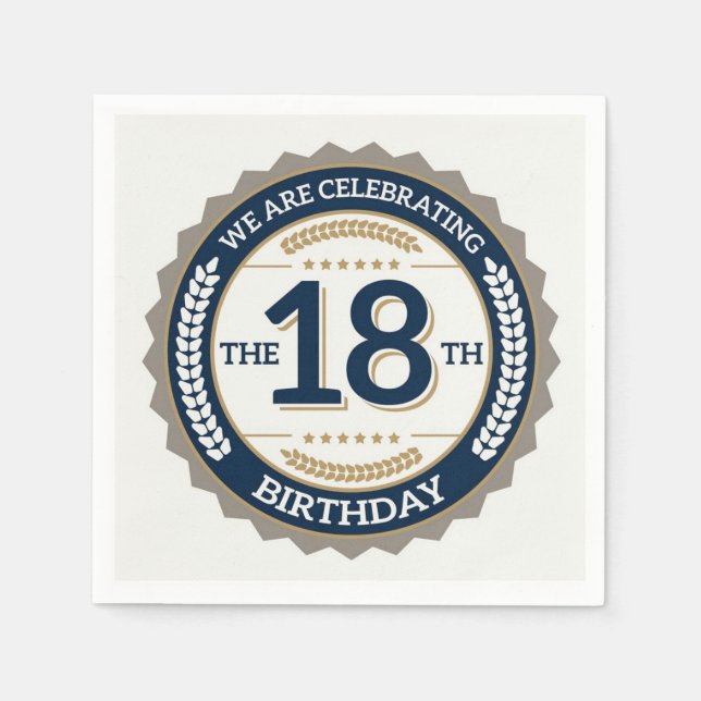 Happy 18th Birthday Napkin (Front)