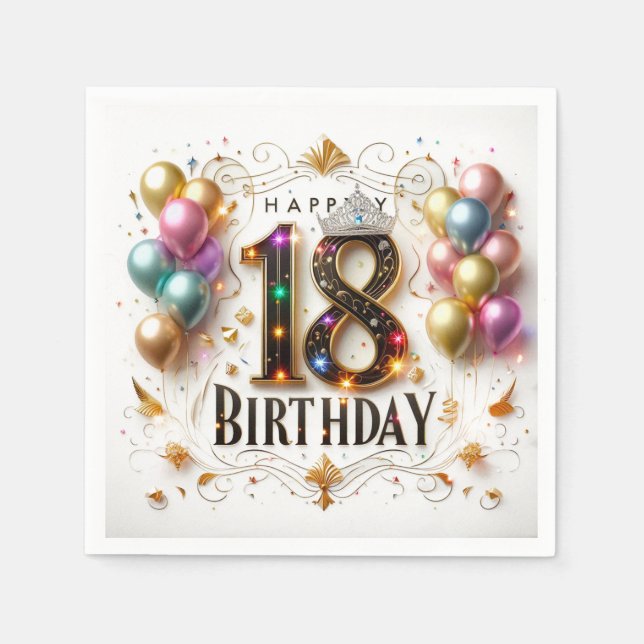 Happy 18th Birthday Napkin (Front)
