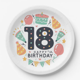 Happy 18th Birthday Paper Plate