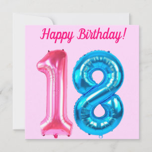 Happy 18th Birthday Pink Card