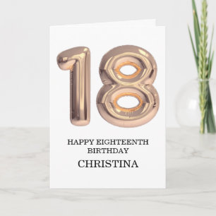 Happy 18th Birthday Rose Gold Girl Personalised Card