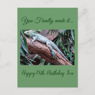 Happy 18th Birthday son lizard card