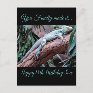 Happy 18th Birthday Son lizard  Postcard
