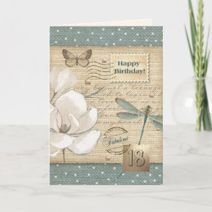 Happy 18th Birthday Vintage Art Card