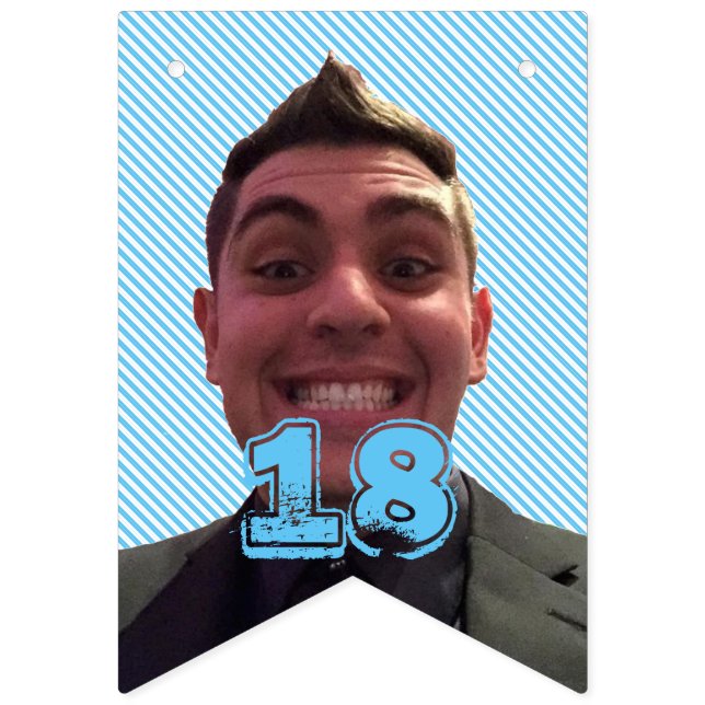 Happy 18th Birthday with Photograph Bunting (First Flag)