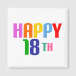 Happy 18th magnet<br><div class="desc">Colourful text saying:
 "Happy 18th"</div>