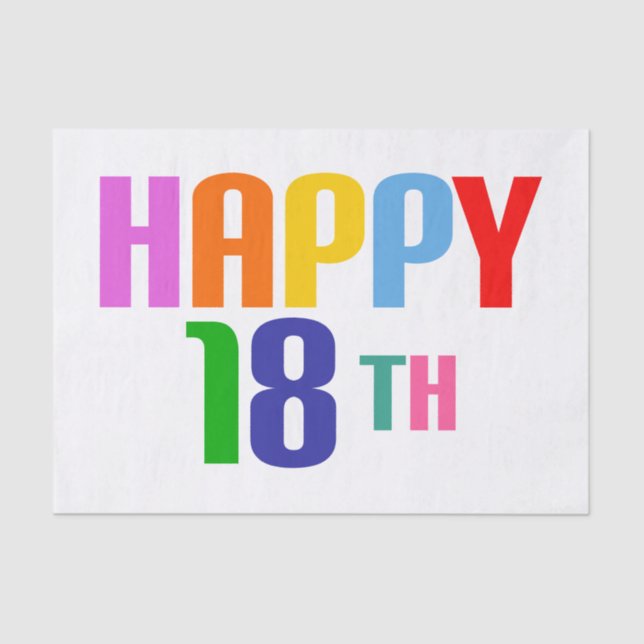 Happy 18th tissue paper (Front)