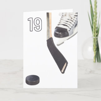 Happy 19th Birthday Ice Hockey Greeting Card