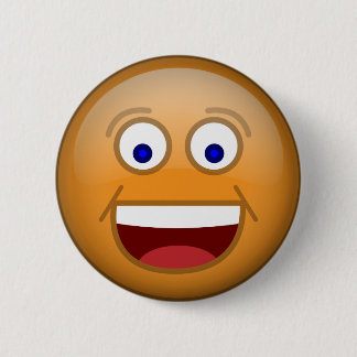 Happy 1 Orange 6 Cm Round Badge