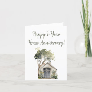 Happy 1-Year House Anniversary Thank You Card