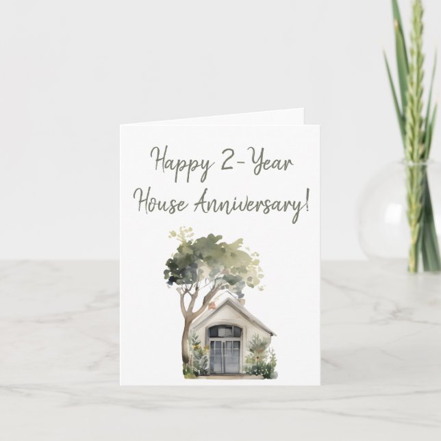 Happy 1-Year House Anniversary Thank You Card (Front)