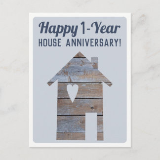 Happy 1-Year Houseaversary Postard Postcard