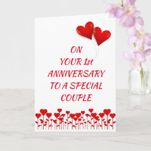 **HAPPY 1st ANNIVERSARY A *SPECIAL COUPLE* Card