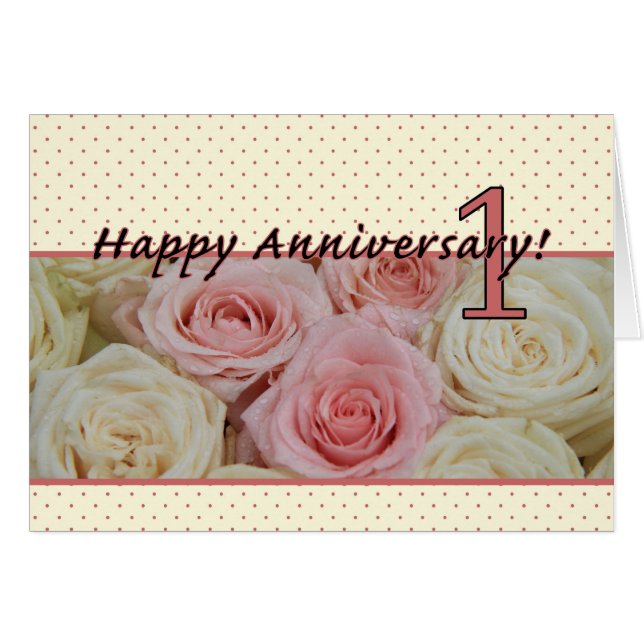 Happy 1st Anniversary roses (Front Horizontal)