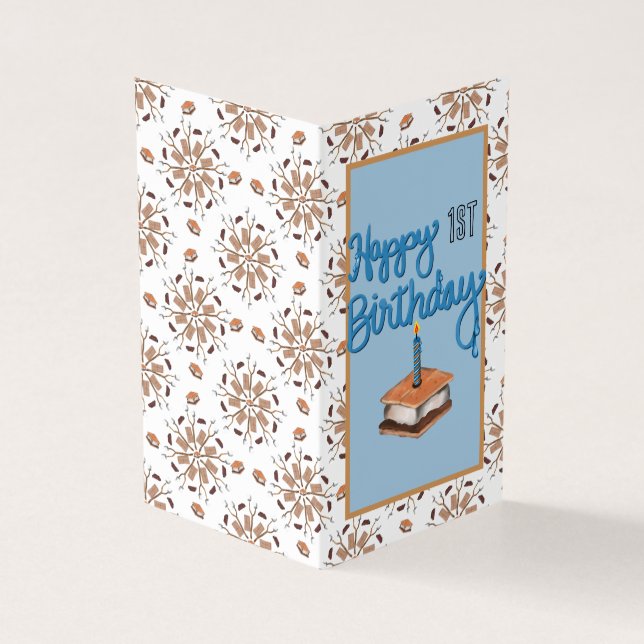Happy 1st Birthday and Many S’more Greeting Card (Outside)