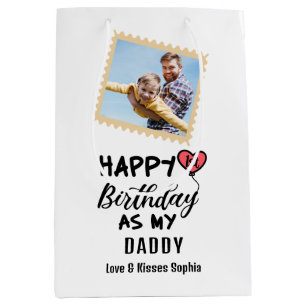 Happy 1st Birthday as my Daddy Custom Photo Medium Gift Bag