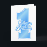 Happy 1st Birthday Blue Boy Card<br><div class="desc">Happy 1st Birthday Blue Boy Card</div>