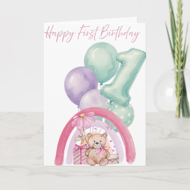 Happy 1st Birthday Card (Front)