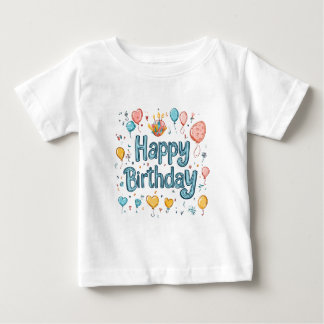 Happy 1st Birthday – Cute balloon Baby T-Shirt