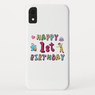 Happy 1st Birthday for 1 year old Kids B-day iPhone XR Case