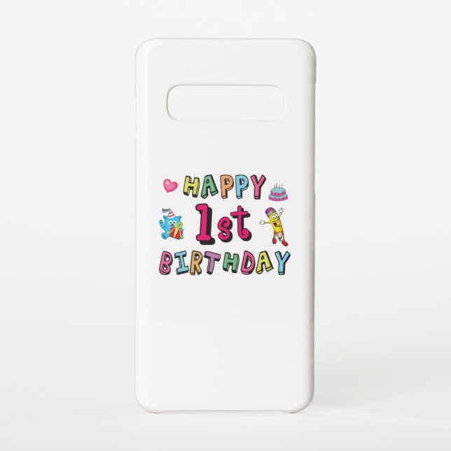 Happy 1st Birthday for 1 year old Kids B-day Samsung Galaxy Case (Back)