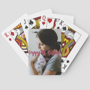 Happy 1st birthday kids baby mother red orange sty playing cards