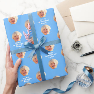 Happy 1st Birthday Kids Personalised Photo Wrapping Paper