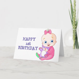 **HAPPY 1st  BIRTHDAY" SPECIAL BABY GIRL Card